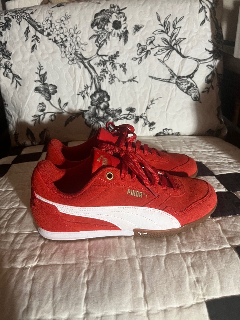 Red suede puma size 38 or US 7